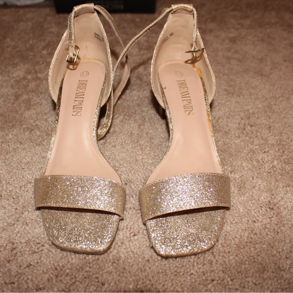 Dream Paris Square Toe Low Block Chunky Heels Open Toe Ankle Strap Pump Shoes